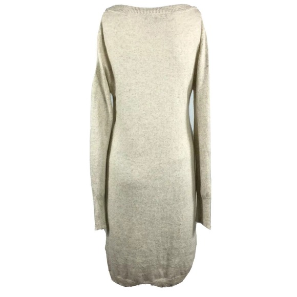 BCBGMAXAZRIA Dress Womens Sz M Beige Angora Wool Knit Long Sleeve Sweater - Picture 3 of 10